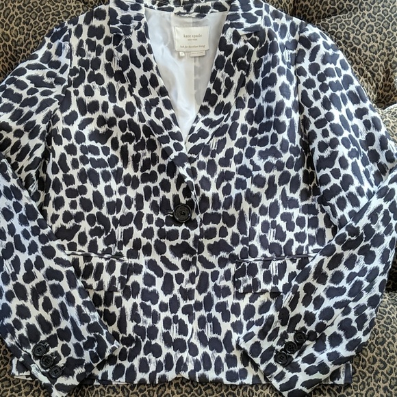 Kate Spade Silk Abstract Leopard Print Jacket - Picture 6 of 9